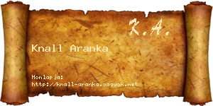 Knall Aranka névjegykártya