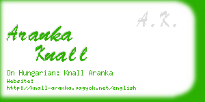 aranka knall business card